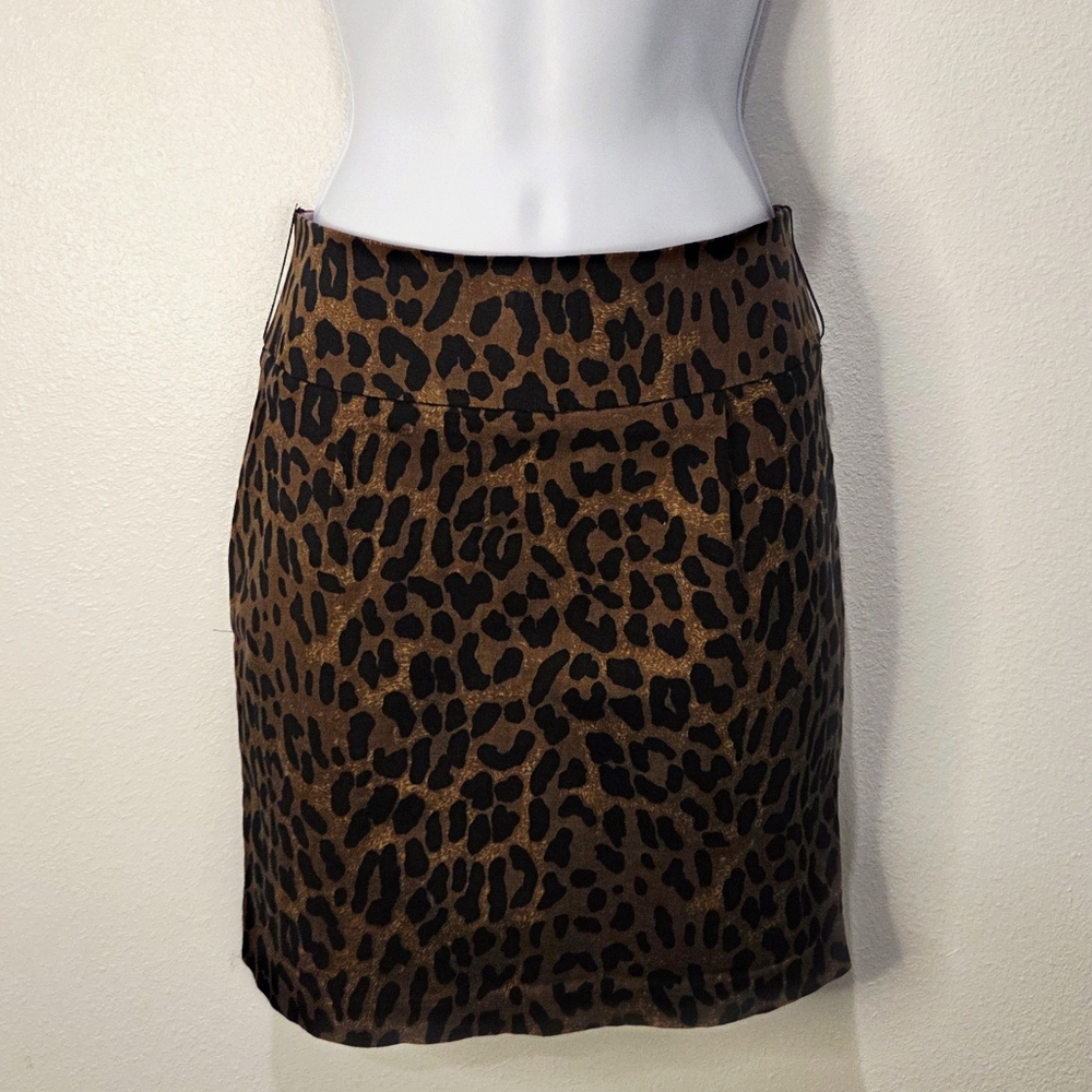 Stoosh Brown Leopard Print Pencil Skirt- Size M